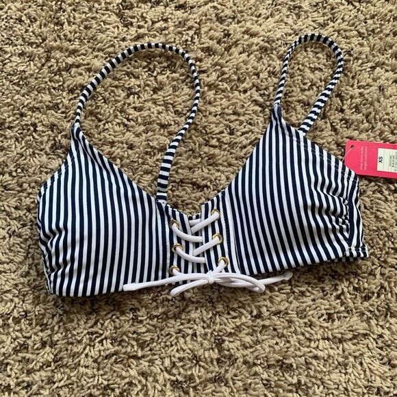 Xhilaration | blue and white stripe bikini NWT - Picture 6 of 8